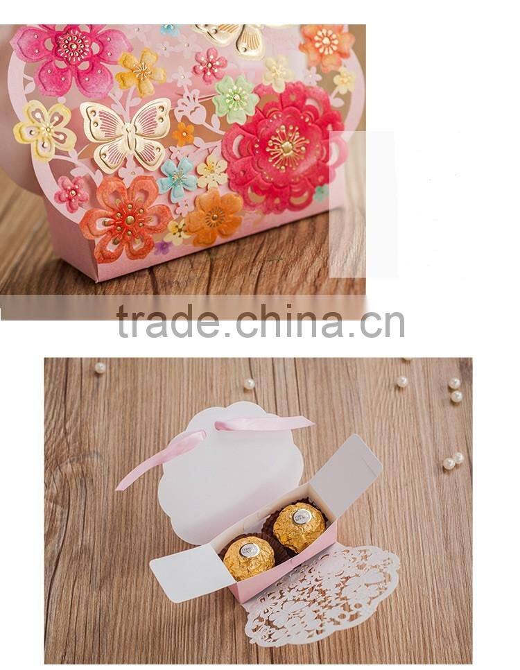 Custom silk butterfly wedding party candy box
