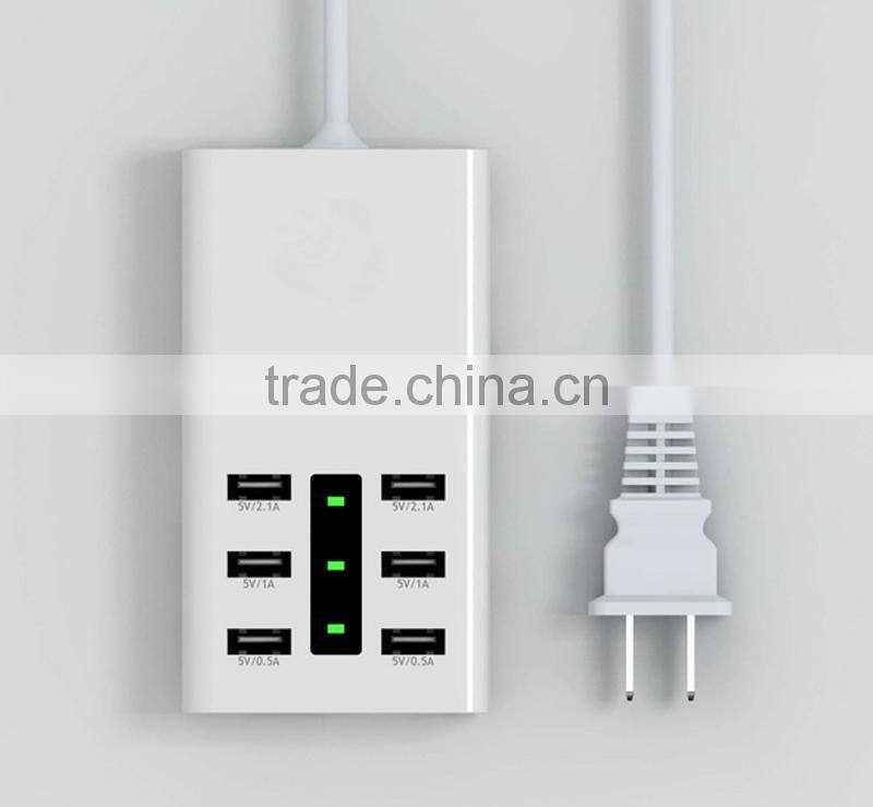 EU UK US plug 5V 6 port usb socket charger