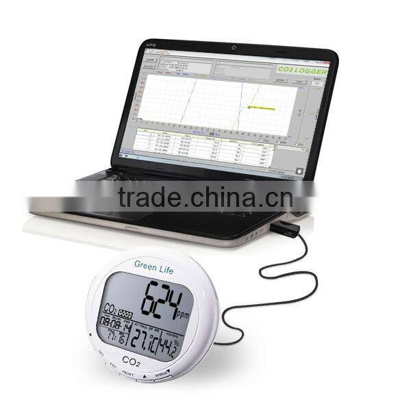 Digital 3-in1 CO2 Carbon Dioxide Sensor Desktop Indoor Air Quality Data logger Temperature Relative Humidity RH 9999ppm Monitor