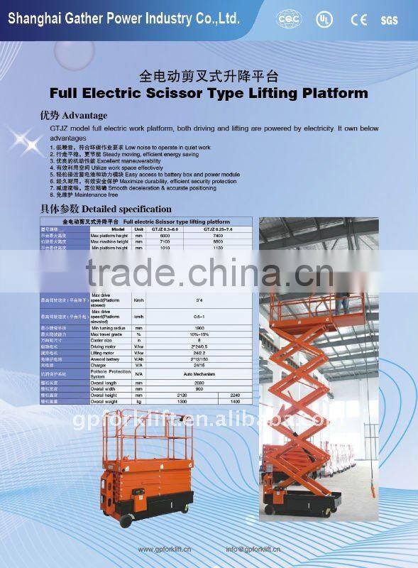 Full Electric Self propelled Scissor Lift