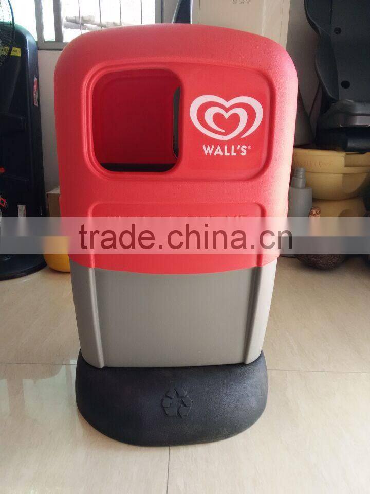 Customize hot plastic dustbin recycle trash bin blow molding , Sanitation HDPE cheap outdoor plastic dustbin