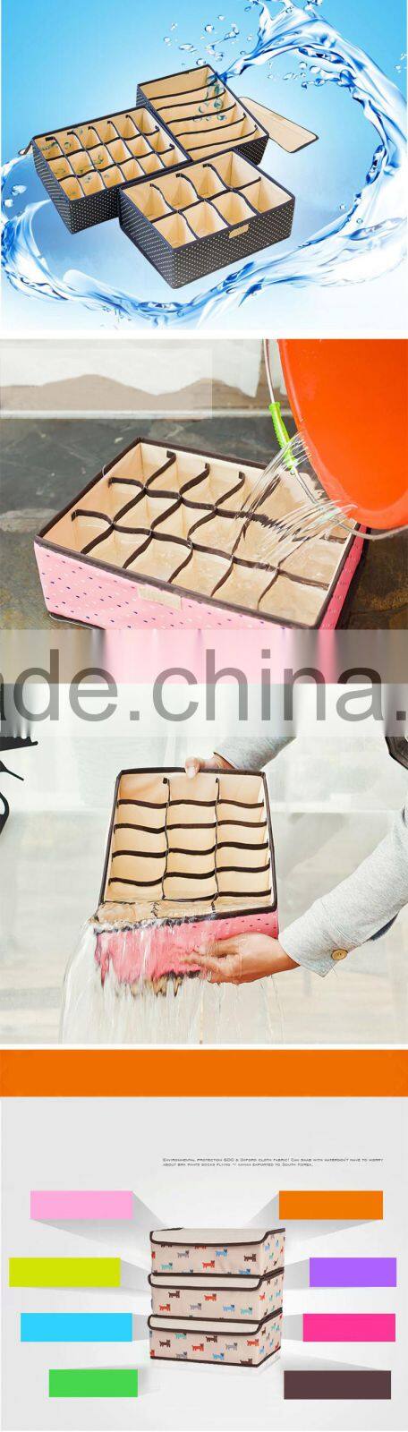 3Pcs oxford fabric Sock Bra Underwear Closet Drawer Organizer Storage Box