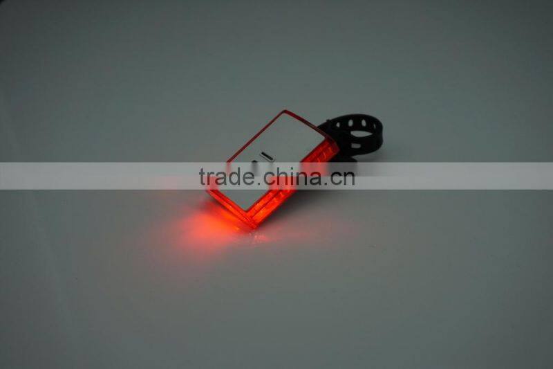 Micro USB rechargeable of bicycle tail light,300 degree view angle,3 super bright red LED