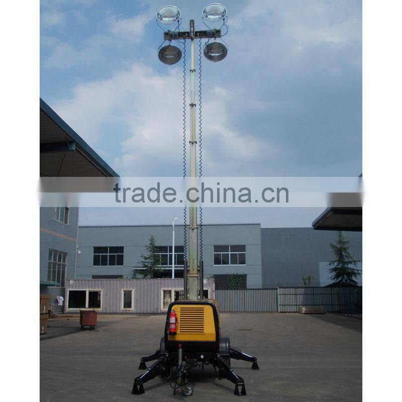 7KVA water cooled diesel trailer tower light generator 4HVP4000