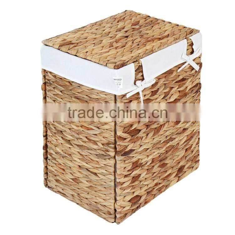 Environmetal natural water hyacinth woven home or hotel laundry basket