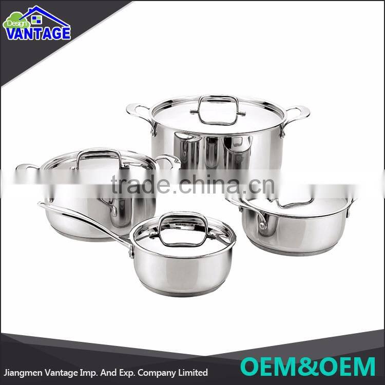 Stainless steel cast iron cookware set stock pot cooking ware kitchenware