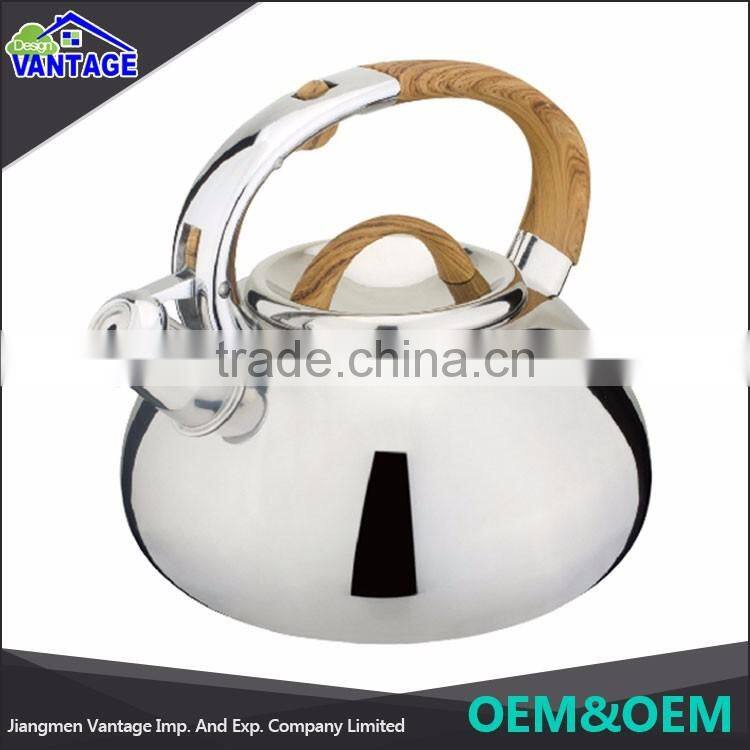 Anti Rust whistling mirror polishing kettle stainless steel hot water kettle for kitchen and travel