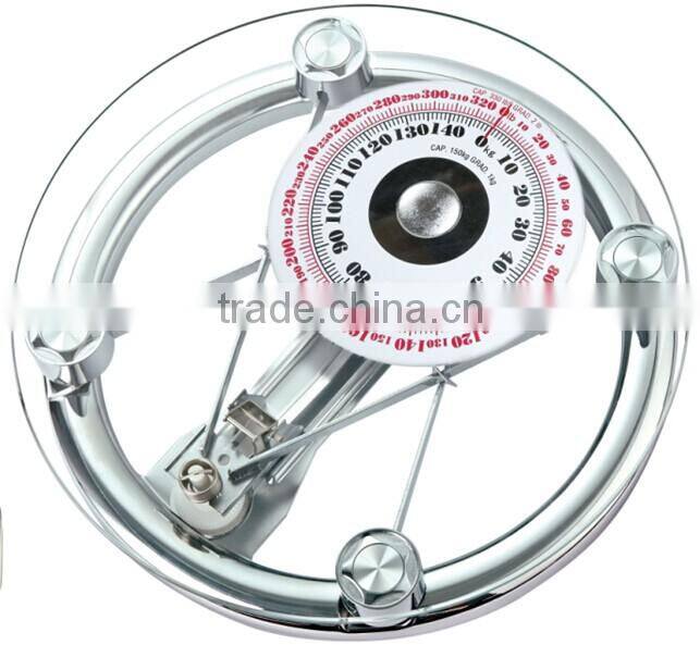 Tempered glass150kg mechanical weighing bathroom scale