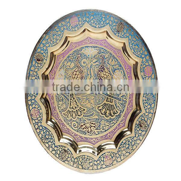 New design home decoration gift item set beautiful hand carved silver plated gift bowl spoon set