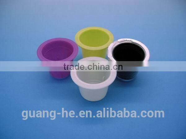 PLA plastic nespresso coffee/cafe capsules packing cups, biodegradable non-toxic packaging for coffee ponder