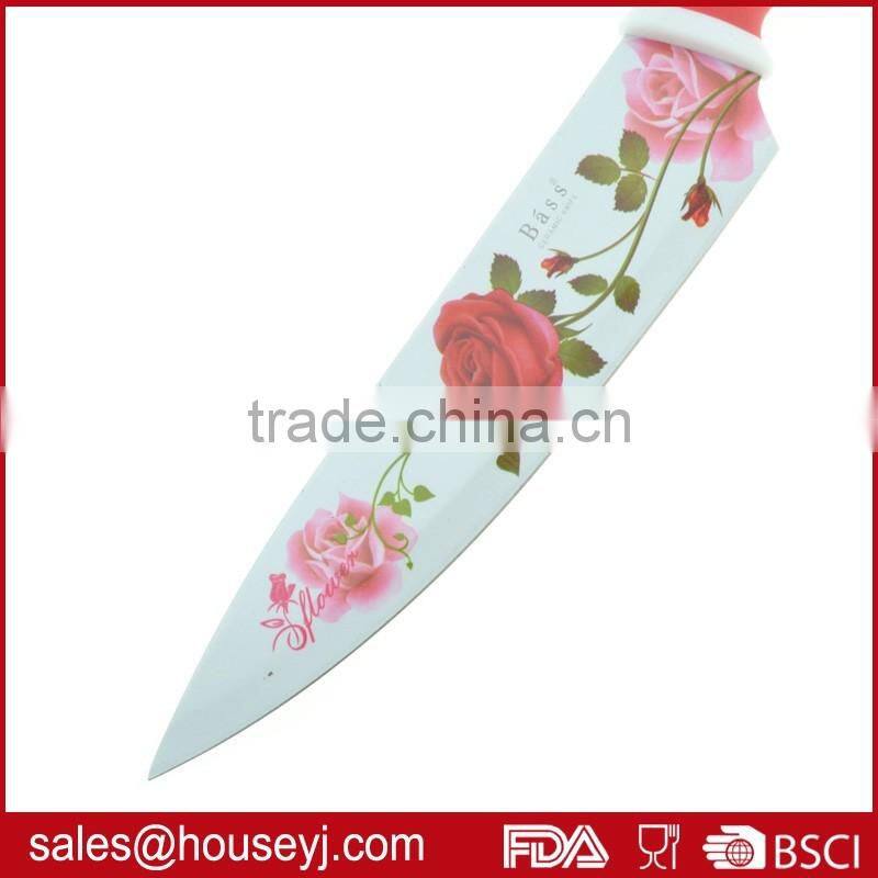 3pcs non stick color kitchen knife+ceramic peeler with EVA box