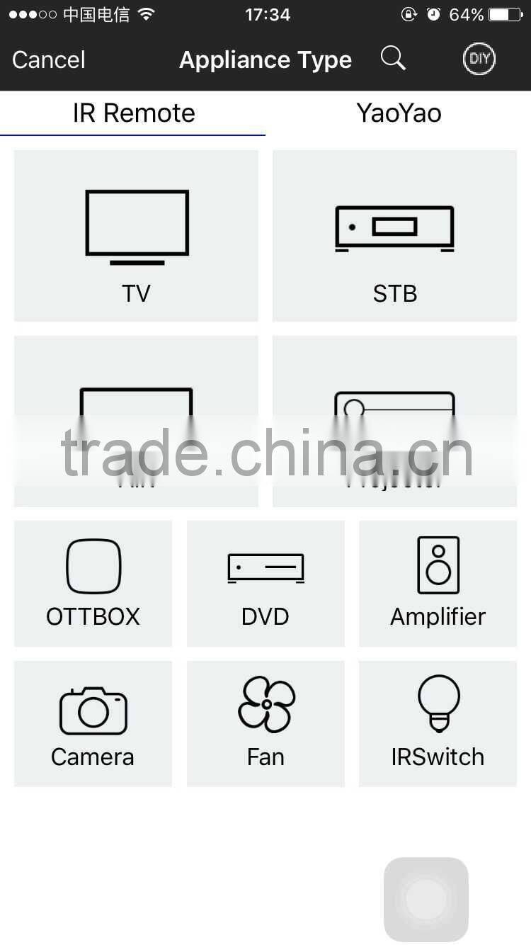 2015 New Arrival Mobile Smart Infrared Remote Controller For IOS Iphone Use Universal Remote Controll TV/STB/OTT/AC/SLR/DVD/Fan