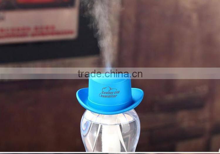 New design desktop Cowboy cap portable USB mini car air humidifier