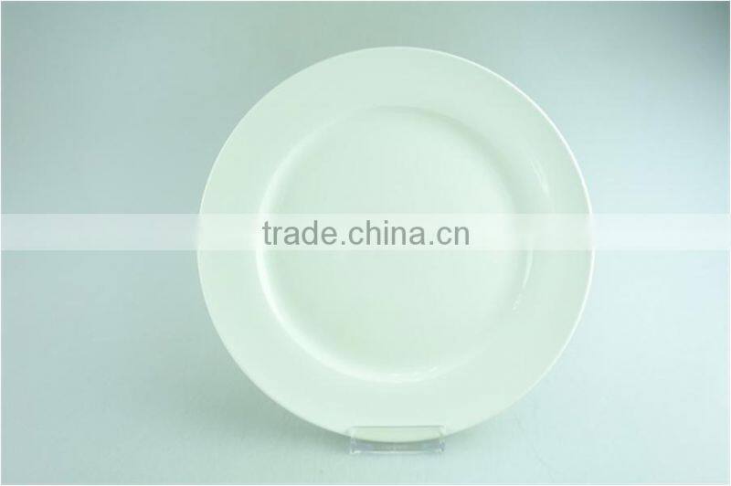 Wholesale white ceramic round dinner plate for daily use