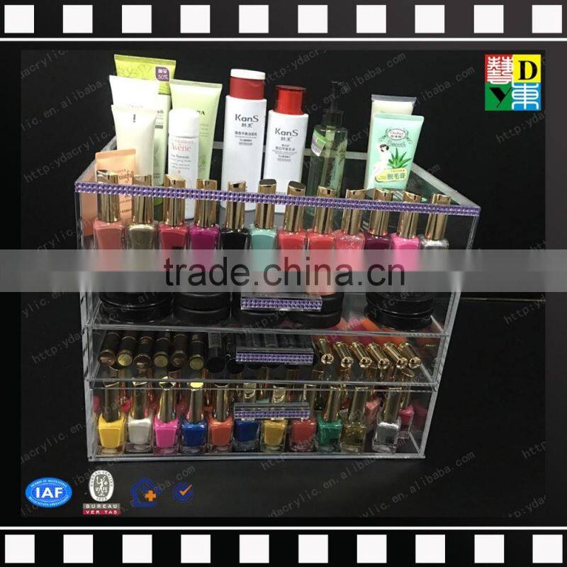 2016 Factory direct Price transparent acrylic lipstick holder,custom rotatable makeup organizer