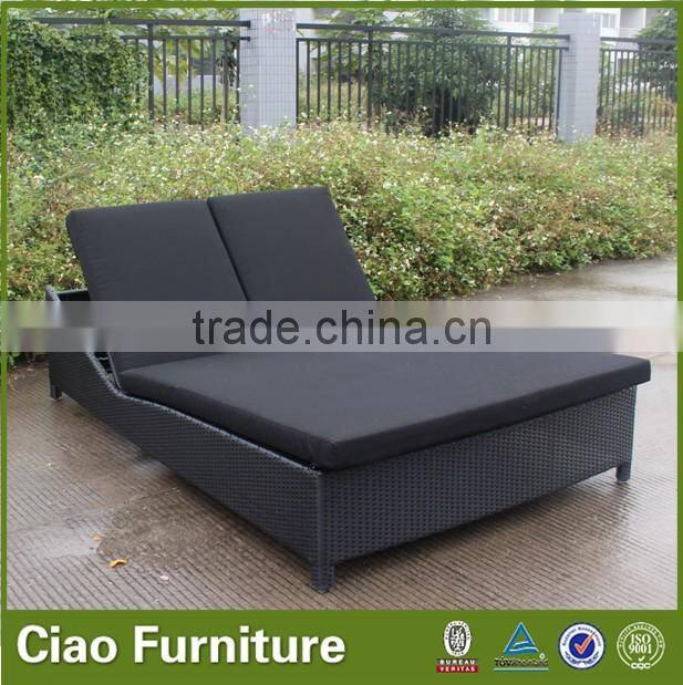 sun bed mattress Outdoor rattan furniture portable sun lounger