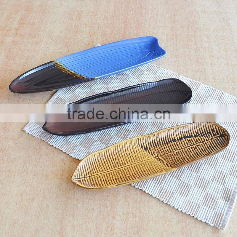 Japanese style stoneware dish with solid color