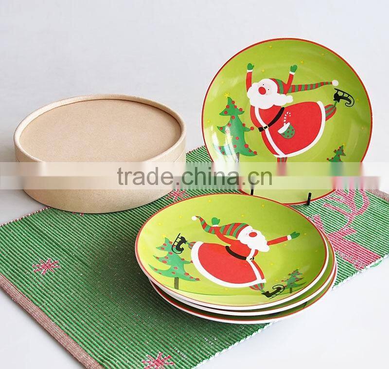 Set of 4pcs porcelain plate with hat box-4
