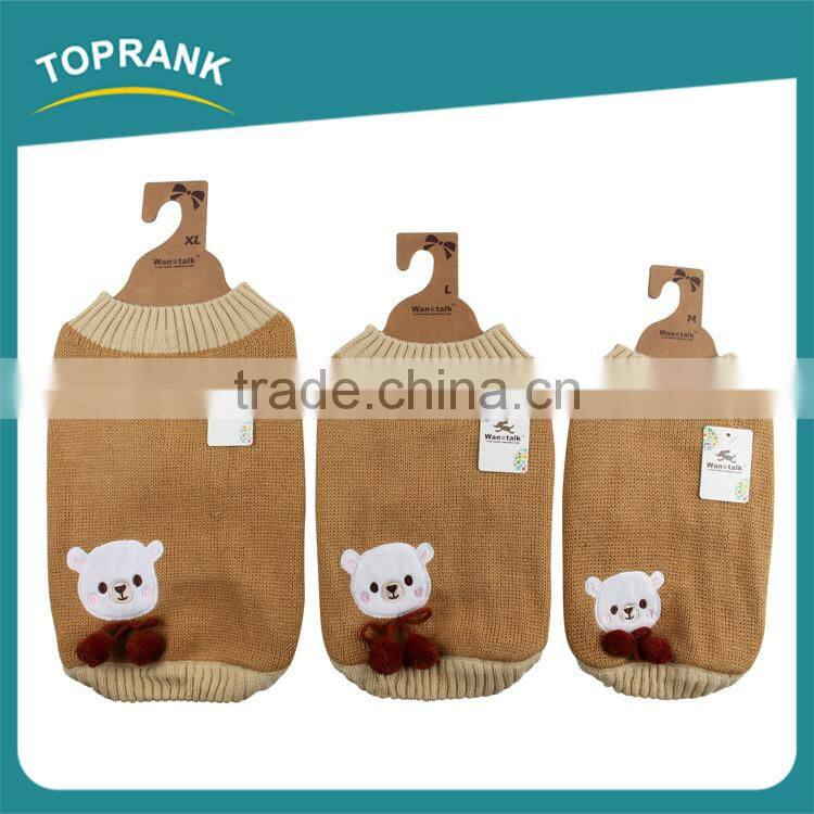 Wholesale bear pattern winter small easy knit dog sweater pattern free