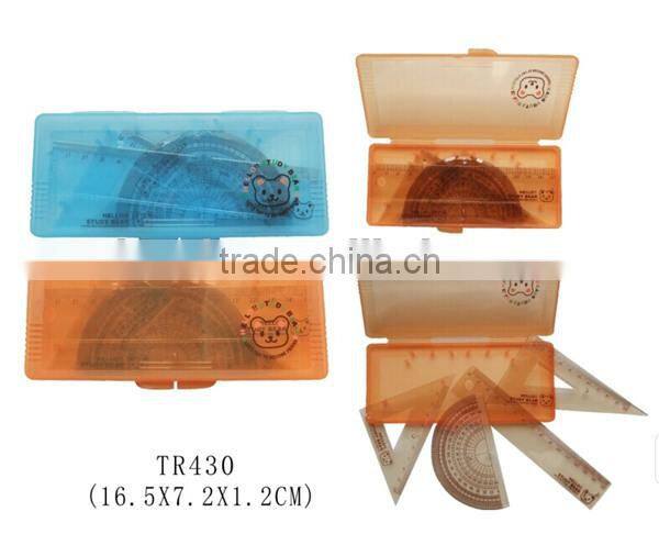 Plastic Pencil Box Ruler Stationery Set