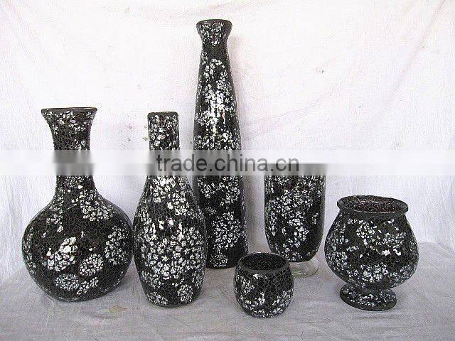 Modern Color Mosaic Glass Flower Ornament Cheap Wholesale Hand Made Glass Vase