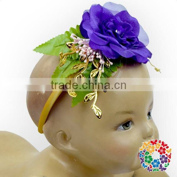 Vintage Baby Hairband Girl Rose Flower Paillette Baby Headband Girls