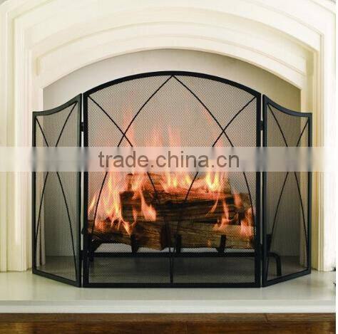 Fireplace 3-panel Folding Screen