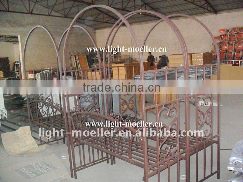 outdoor garden arch and bench