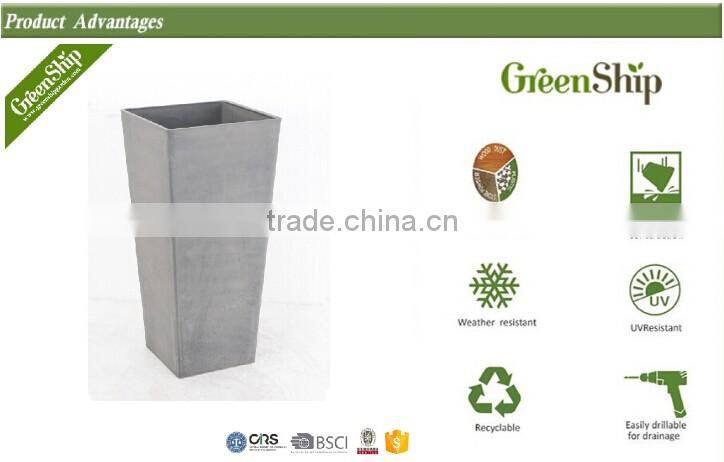 Plastic Square Tall Planter/ outdoor flower pot/20 years/new design/UV protection