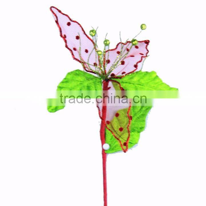 China factory supply crafts decorations cheap artificial poinsettia flower for christmas market