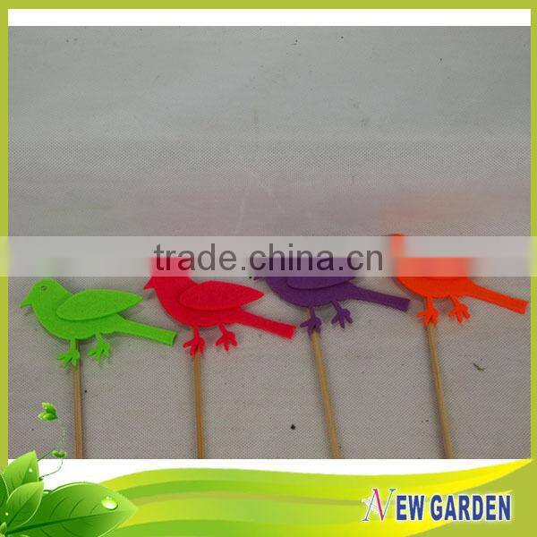 Good Quality Animal Shape At The Top Round Wood Stick For Planter