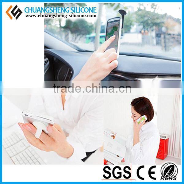Magic double sides round shape vacuum silicone sucker for phone accessories