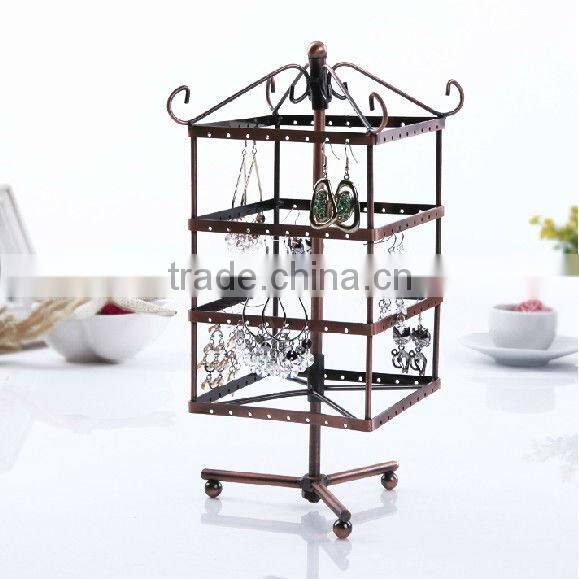 Jewelry Rack Can Be Rotated Four-Story Princess Earrings Frame Round Display