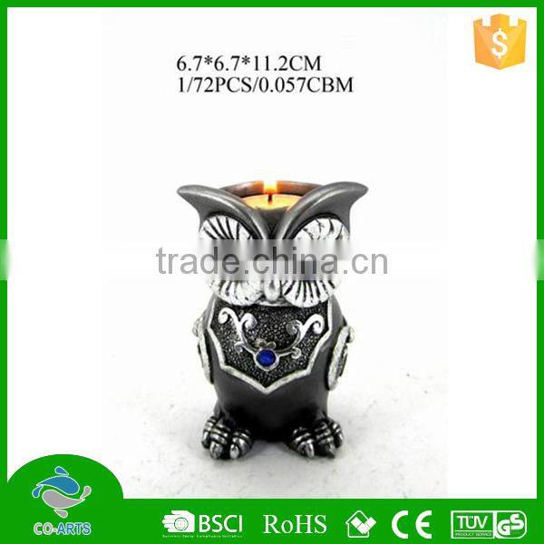 China supply resin heard owl candle holder