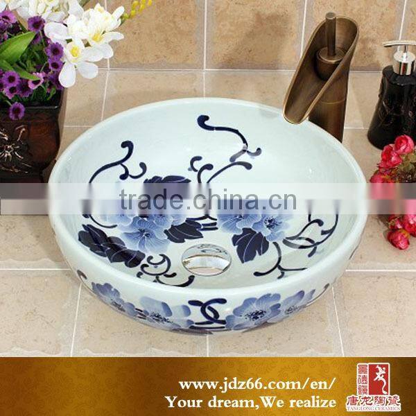 Best selling fancy hand- painted ceramic quartz kitchen sink