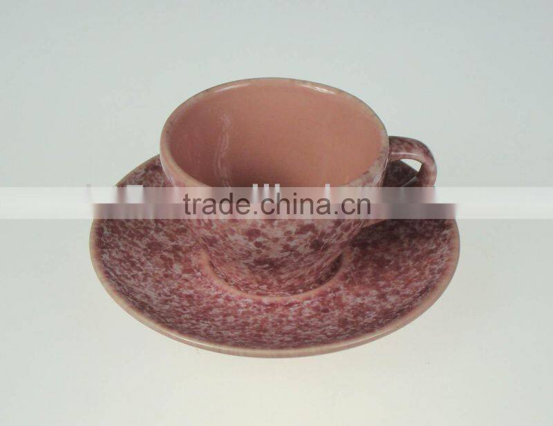 New design special glazed custom stoneware coffee mug and saucer