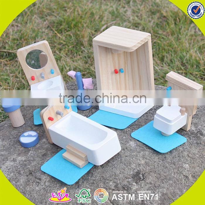 Wholesale cheap baby wooden dollhouse furniture pretend play kids wooden dollhouse furniture W06B054-S