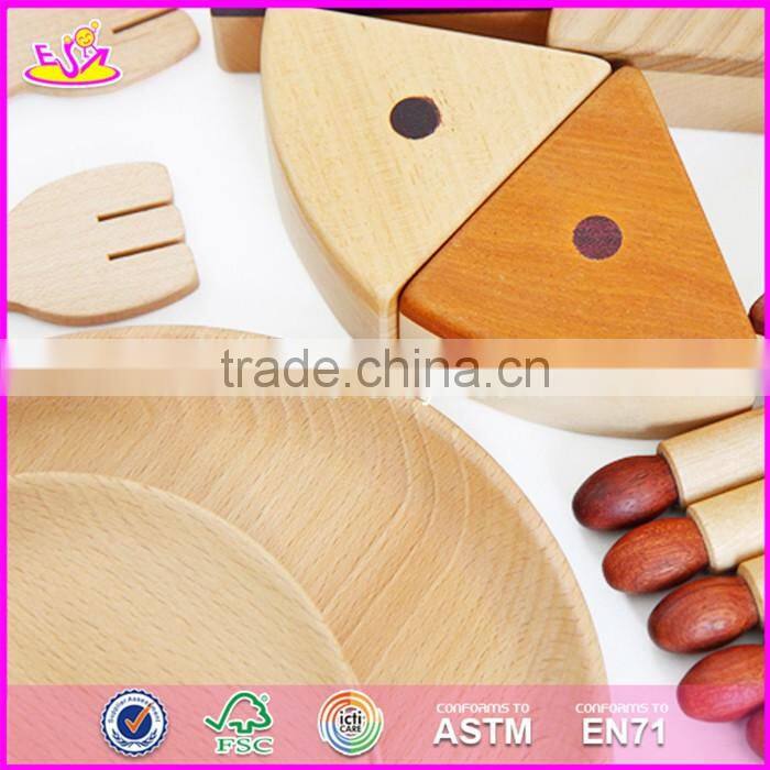 2017 New design simulation kids natural wooden birthday cake toy W10B180