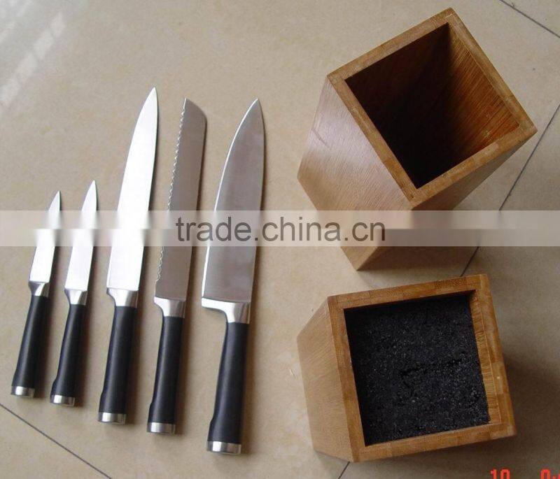 5-pcs Universal Knife block set, bamboo frame,