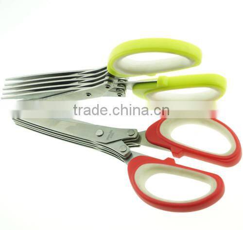 61052 Snipping shearing Plastic Household Kitchen Stainless Steel 5 Blades herb scissors