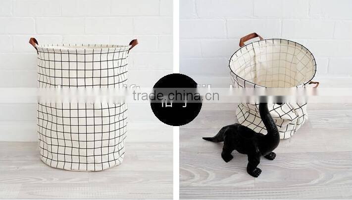 High Quality Canvas Laundry Basket Collapsible Kids Art Storage Systems With Handle