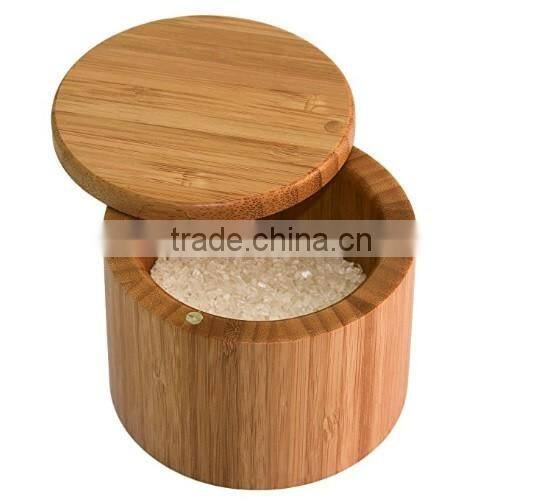 Wholesale Bamboo Salt Box/Bamboo Container/jar With Magnetic Lid