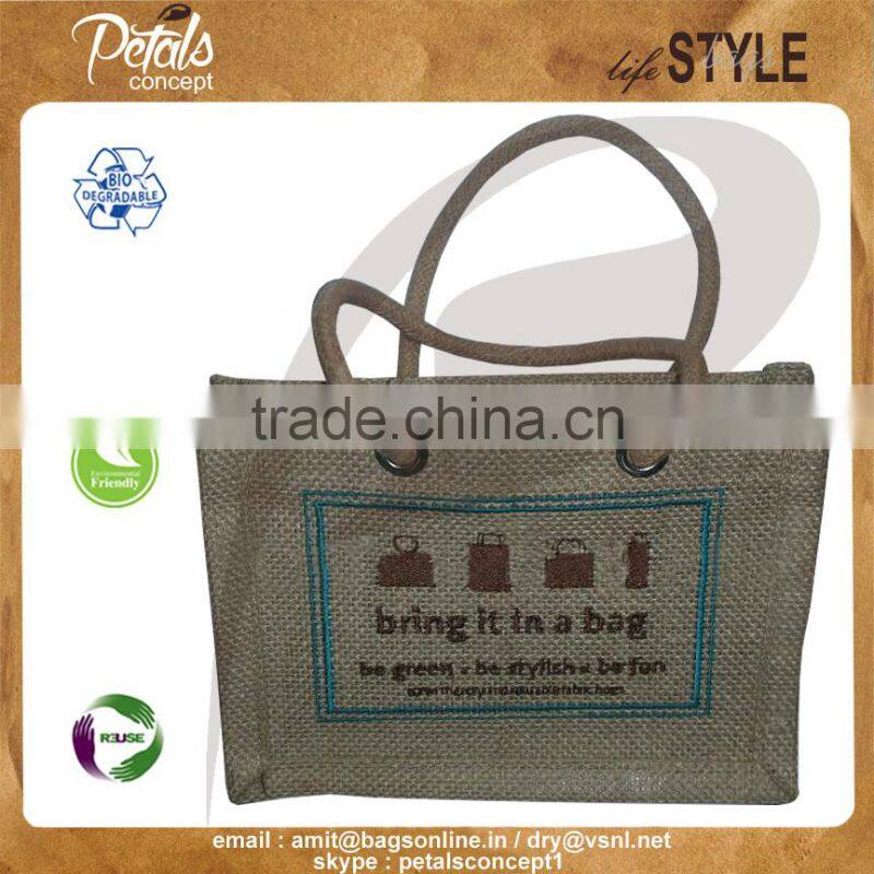 Customized jute promotional bag