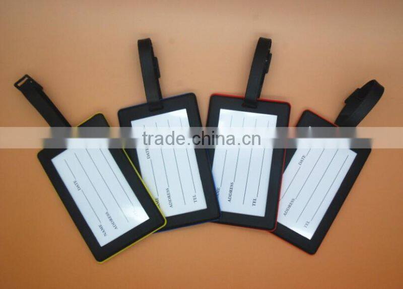 Newest design custom standard size soft cheap pvc luggage tag wholesale