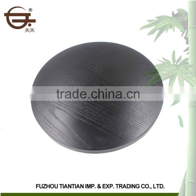 High Quality Black Round Wooden Serving Tray