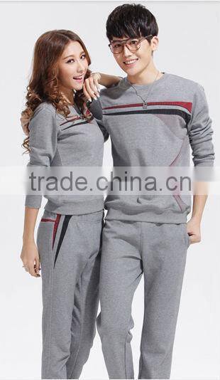 wholesale man's fashionable plain solid color long sleeve sweatshirt track suit , sports wear