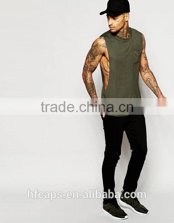 OEM loose Green deep cut gym tank top