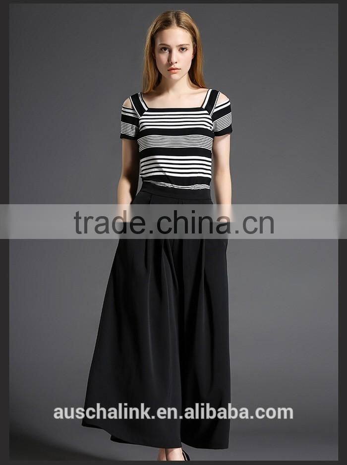 auschalink women elegant high waist loose dress pants customized