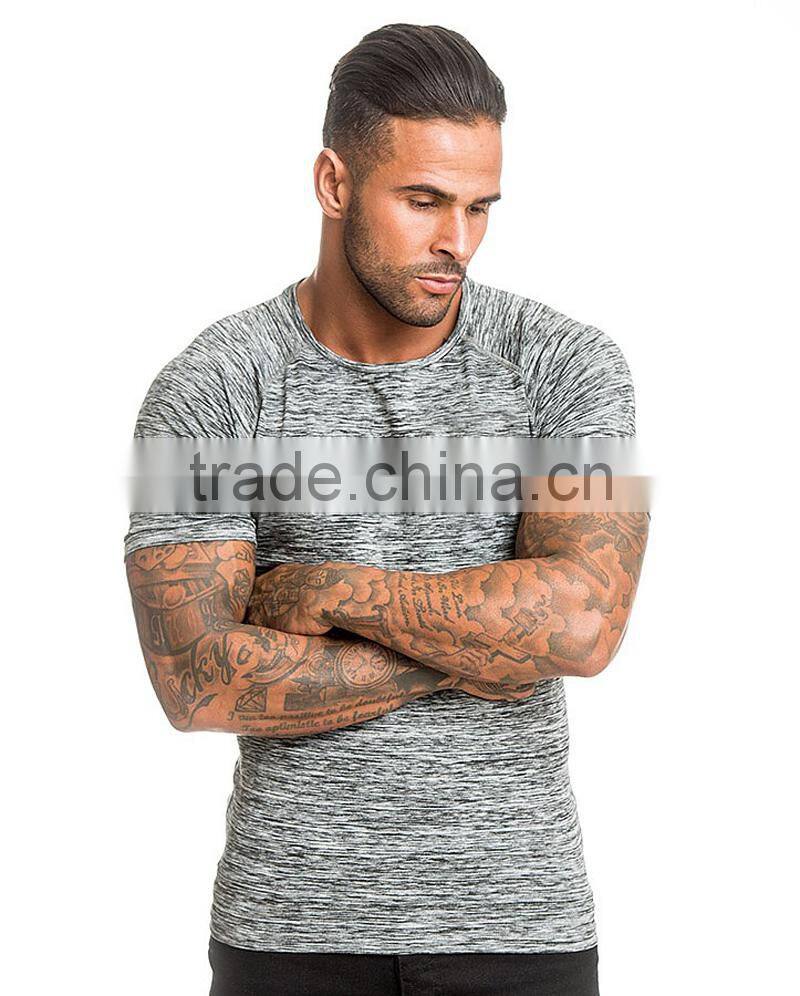 raglan sleeve custom printed fitness shirts , gym fitted t shirt