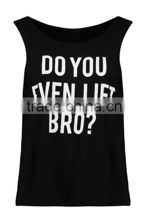 custom running tank top cheap loose pattern printed tank top